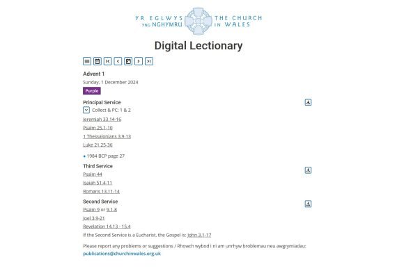 Church in Wales Digital Lectionary